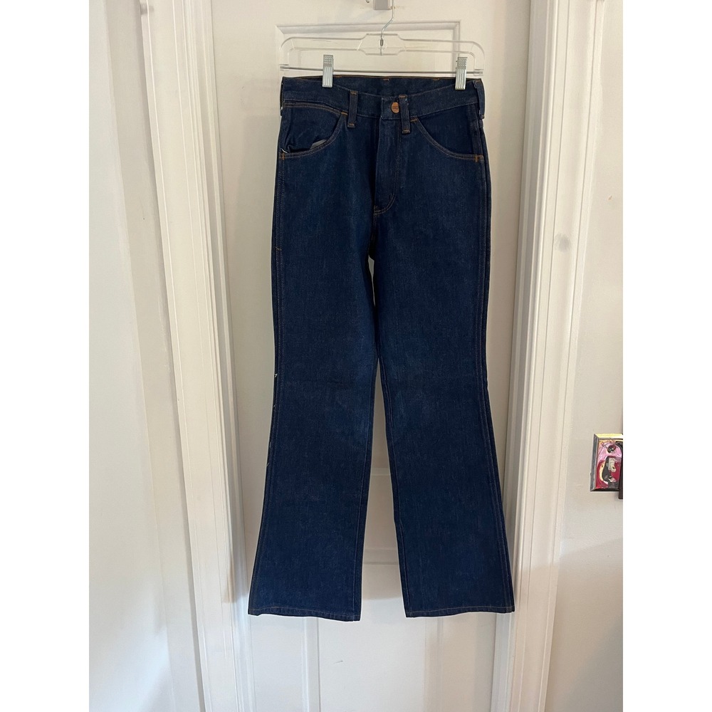 Vintage Wrangler No-Fault Slim Fit Boot Cut Jeans Dark Wash - Picture 1 of 5